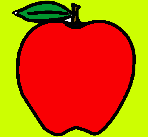 Dibujo manzana pintado por marietta