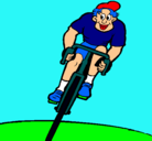 Dibujo Ciclista con gorra pintado por yeyk