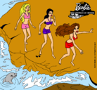 Dibujo Barbie y sus amigas en la playa pintado por VanBroc