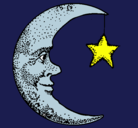 Dibujo Luna y estrella pintado por francia710