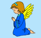 Dibujo Ángel orando pintado por yasmin