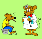 Dibujo Doctor y paciente ratón pintado por valehe