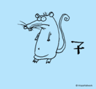 Dibujo Rata pintado por chiguiro