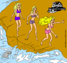 Dibujo Barbie y sus amigas en la playa pintado por lAURA2