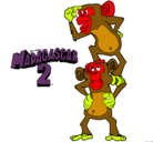 Dibujo Madagascar 2 Manson y Phil pintado por monika
