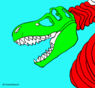 Dibujo Esqueleto tiranosaurio rex pintado por osbaldo