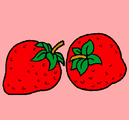 Dibujo fresas pintado por yamy