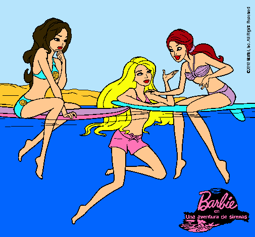 Dibujo Barbie y sus amigas pintado por Martam