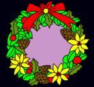 Dibujo Corona de flores navideña pintado por cecilita