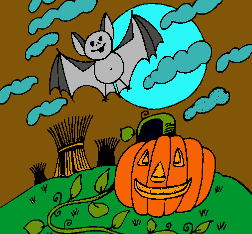 Dibujo Paisaje de Halloween pintado por amalia