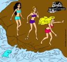 Dibujo Barbie y sus amigas en la playa pintado por madyha