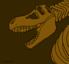 Dibujo Esqueleto tiranosaurio rex pintado por nocheenelmuseo