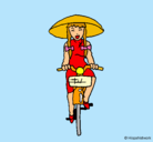 Dibujo China en bicicleta pintado por Konitha