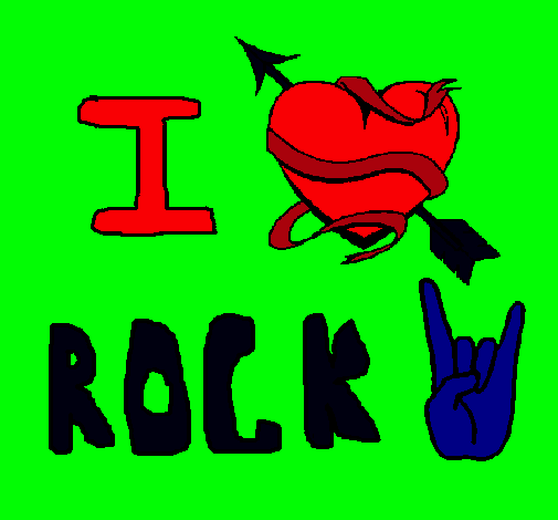 Dibujo I love rock pintado por belensita