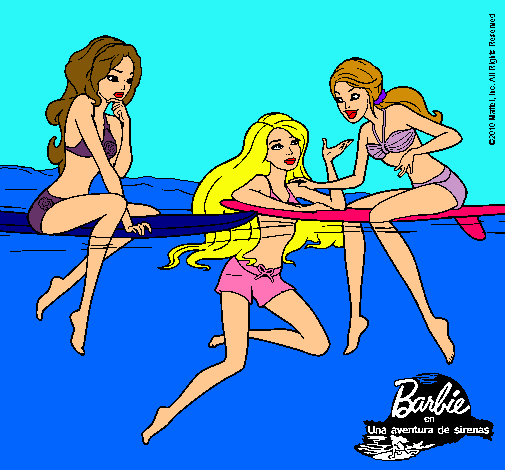 Dibujo Barbie y sus amigas pintado por thathii