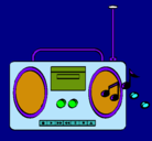 Dibujo Radio cassette 2 pintado por meison