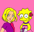 Dibujo Sakura y Lisa pintado por cuaja