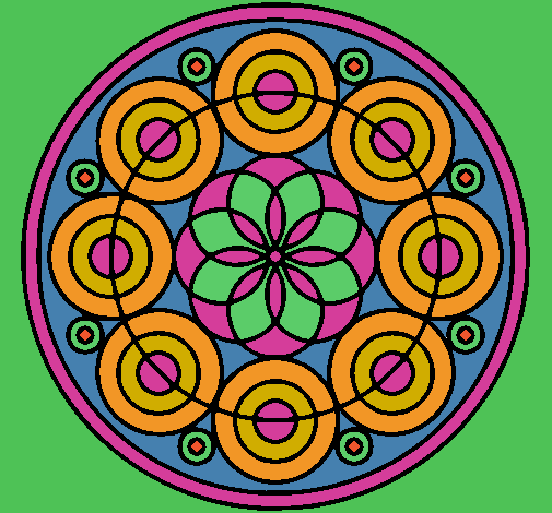 Dibujo Mandala 35 pintado por blanca