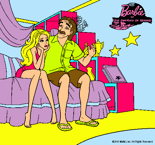 Dibujo Barbie con su padre pintado por AngyStar