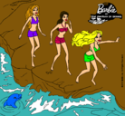 Dibujo Barbie y sus amigas en la playa pintado por nayi
