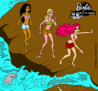 Dibujo Barbie y sus amigas en la playa pintado por mairim