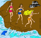 Dibujo Barbie y sus amigas en la playa pintado por lisbeth