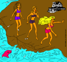 Dibujo Barbie y sus amigas en la playa pintado por saracarpio
