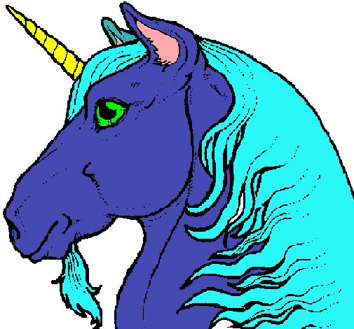 Dibujo Cabeza de unicornio pintado por sergito