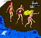 Dibujo Barbie y sus amigas en la playa pintado por dari