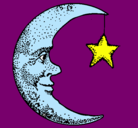 Dibujo Luna y estrella pintado por nayara