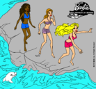 Dibujo Barbie y sus amigas en la playa pintado por nataliasoni