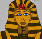 Dibujo Tutankamon pintado por egipto