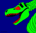 Dibujo Esqueleto tiranosaurio rex pintado por DRAGON   