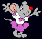 Dibujo Rata con vestido pintado por mirandita