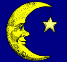 Dibujo Luna y estrella pintado por Dbooooo