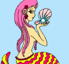 Dibujo Sirena y perla pintado por ellmossa