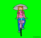 Dibujo China en bicicleta pintado por MILLI