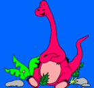 Dibujo Diplodocus sentado pintado por LOREN