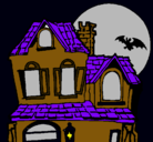 Dibujo Casa del misterio pintado por Halloween