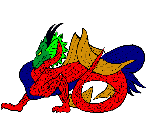 Dibujo Dragón de mar pintado por joakin