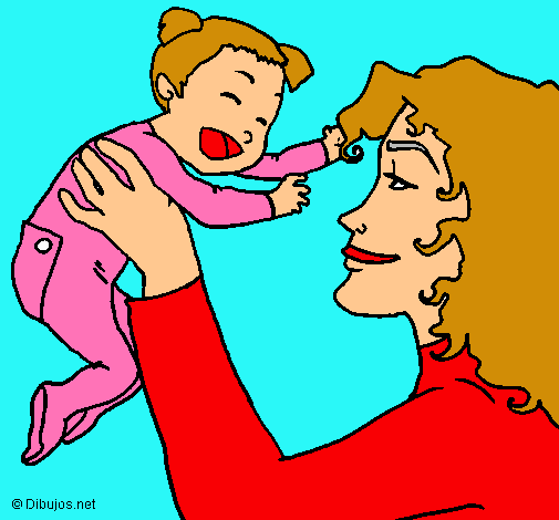 Dibujo Madre con su bebe pintado por OLALLA