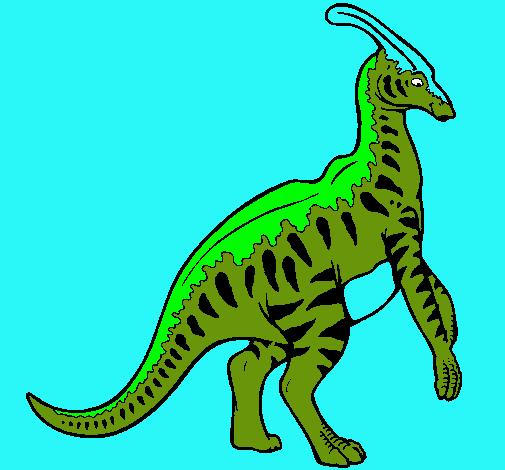 Dibujo Parasaurolofus con rayas pintado por DANDI