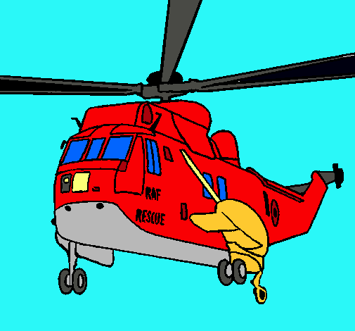 Dibujo Helicóptero al rescate pintado por lluis