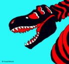 Dibujo Esqueleto tiranosaurio rex pintado por ggggggggggggggg