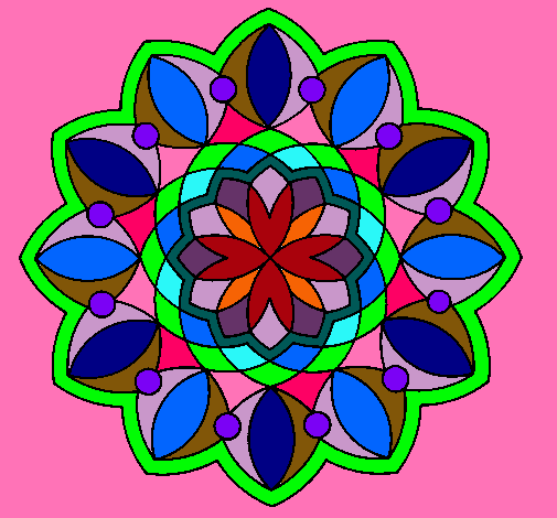 Dibujo Mandala 3 pintado por mika