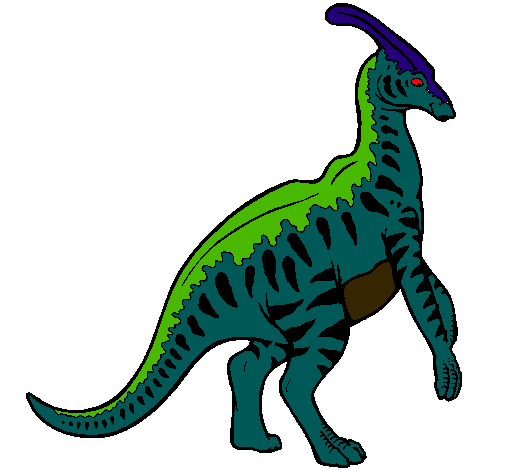 Dibujo Parasaurolofus con rayas pintado por bryan06