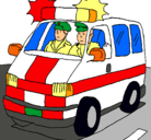 Dibujo Ambulancia en servicio pintado por anas