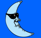 Dibujo Luna con gafas de sol pintado por nayara