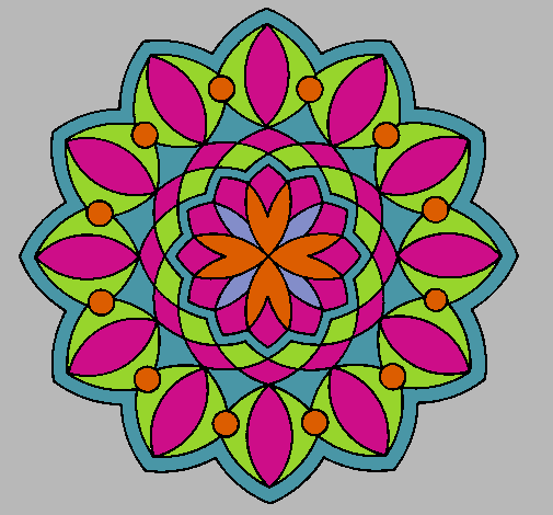 Dibujo Mandala 3 pintado por blanca