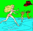 Dibujo Barbie de regreso a la playa pintado por melisa gauna